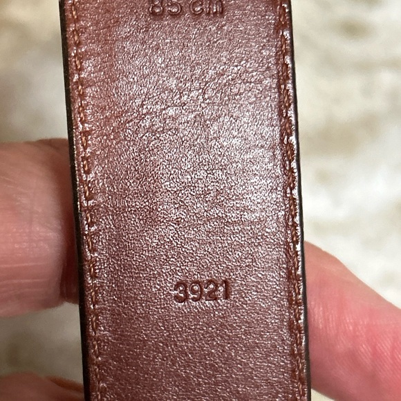 COACH MENS BROWN LEATHER DRESS BELT Size 34 SOLID BRASS BUCKLE - Picture 7 of 11